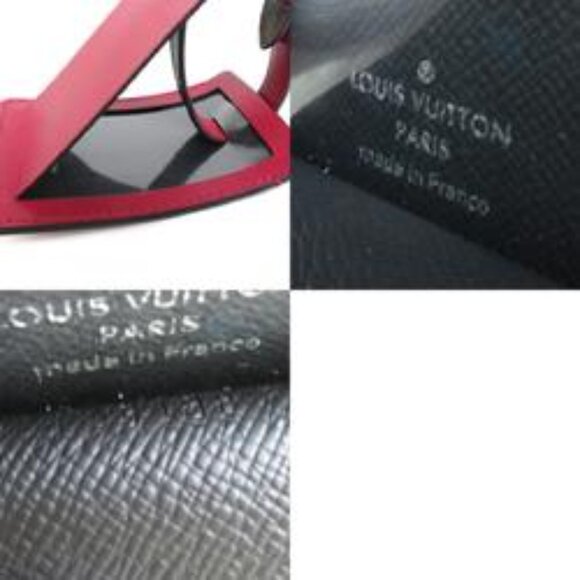 LOUIS VUITTON Name Tag Leather/Monogram Canvas Burgundy/Brown - Picture 5 of 14